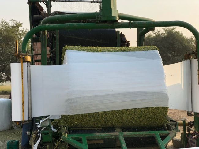 Silage wrapping with Baler