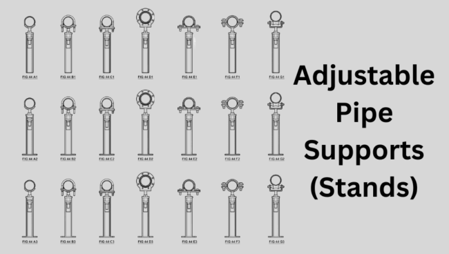 adjustable piple supports Stands adjustable pipe supports