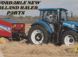 Cost-effective New Holland baler parts on display.